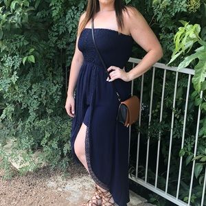 Strapless romper dress
